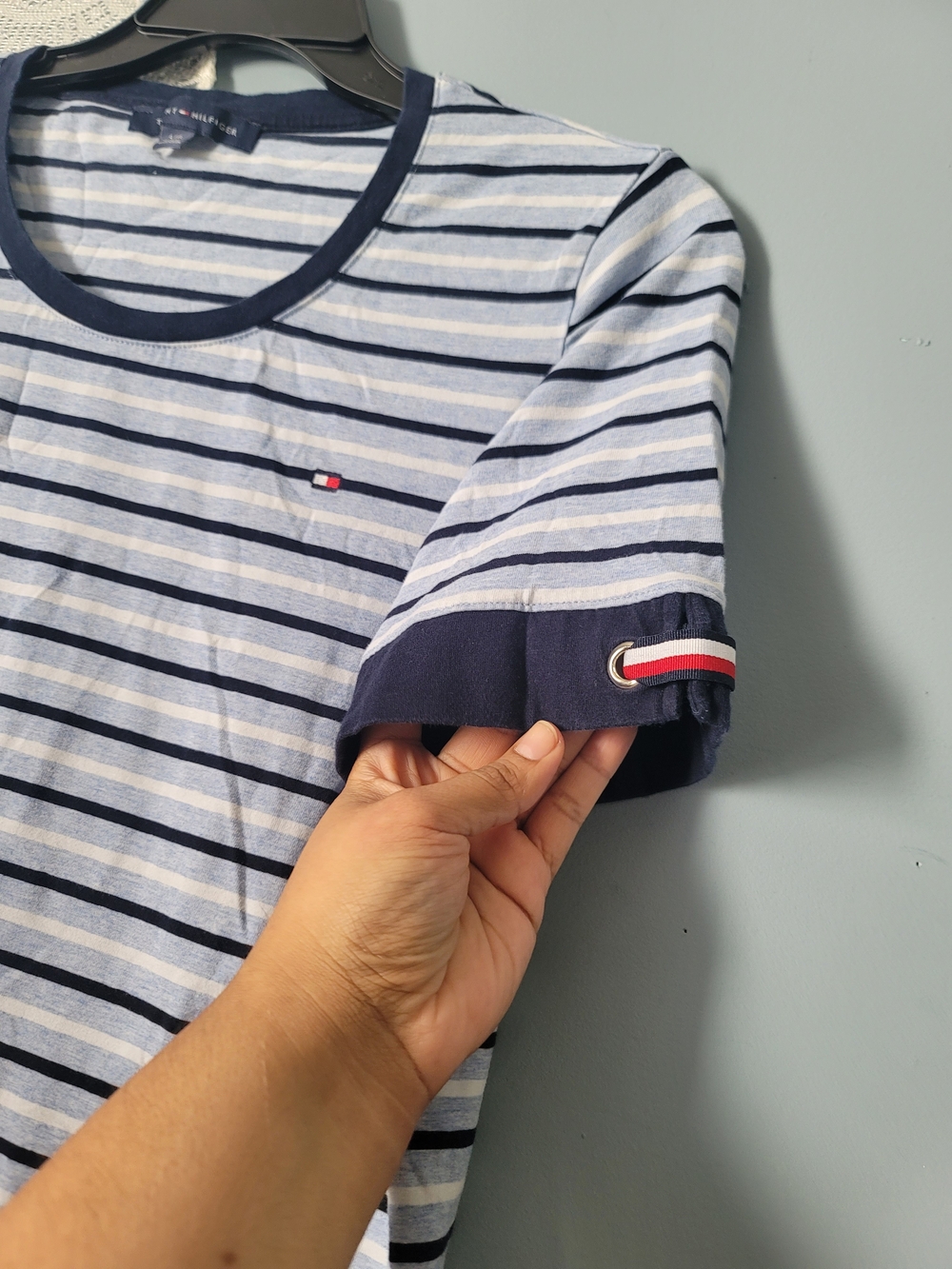 Tommy Hilfiger White and Navy Striped Dress - Picture 2 of 6